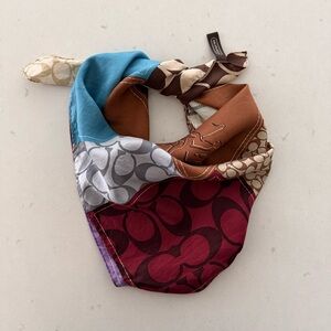 COACH 100% SILK PATCHWORK SCARF IN MULTI-COLOUR